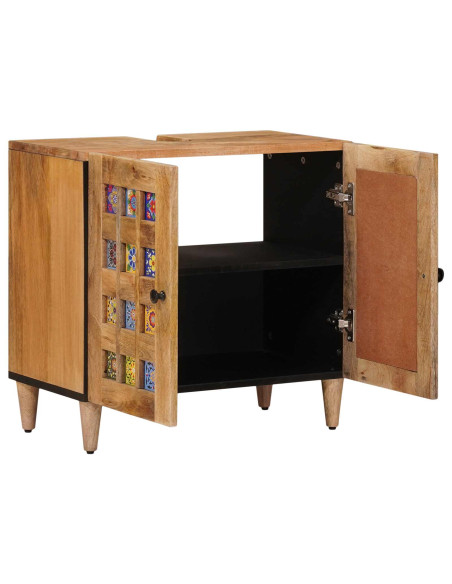 Armadio per Lavabo da Bagno con porta Naturale 62 x 33 x 58 cm