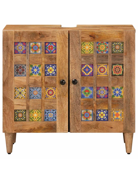 Armadio per Lavabo da Bagno con porta Naturale 62 x 33 x 58 cm