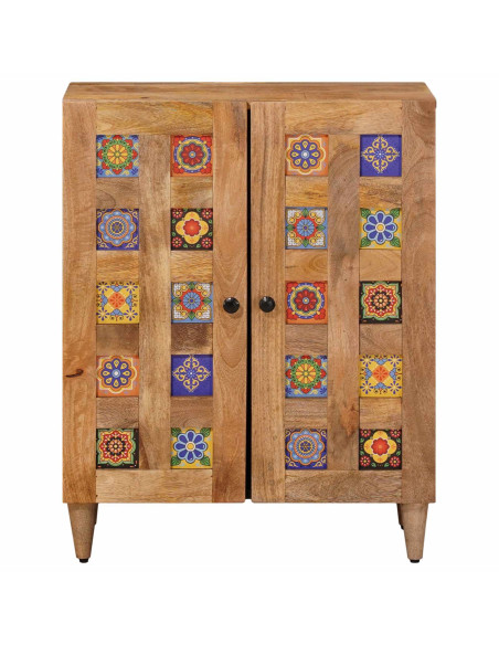 Credenza Naturale 60 x 33,5 x 75 cm Legno di mango massello