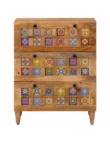 Credenza Naturale 60 x 33 x 75 cm Legno di mango massello