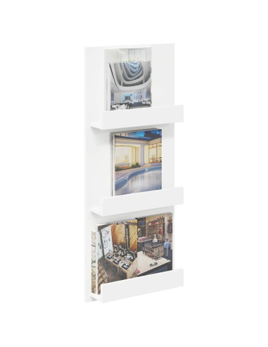 Scaffale per riviste Bianco 51 x 11 x 102 cm Legno multistrato