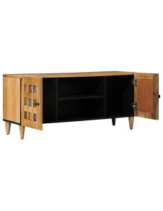 Mobile TV Naturale 105 x 33,5 x 46 cm Legno di mango massello 2