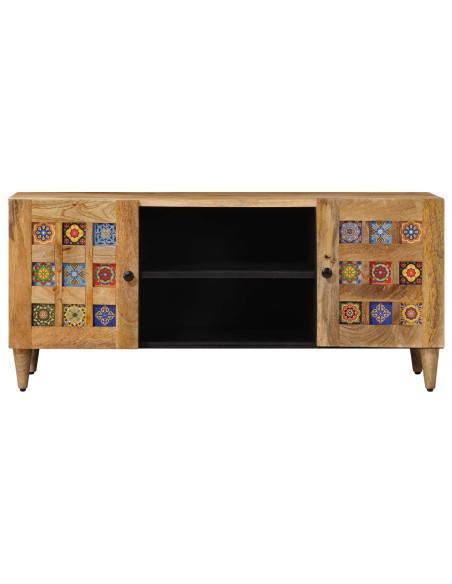Mobile TV Naturale 105 x 33,5 x 46 cm Legno di mango massello