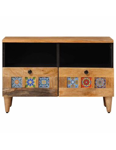 Mobile TV Naturale 70 x 33 x 46 cm Legno di mango massello