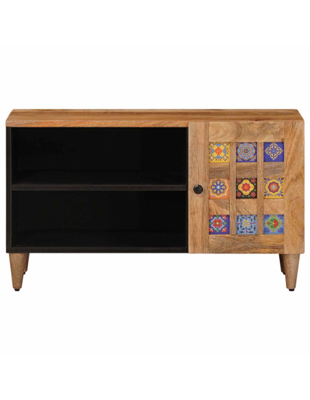 Mobile TV Naturale 80 x 31,5 x 46 cm Legno di mango massello