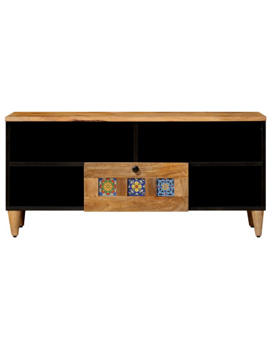 Mobile TV Naturale 100 x 33,5 x 46 cm Legno di mango massello