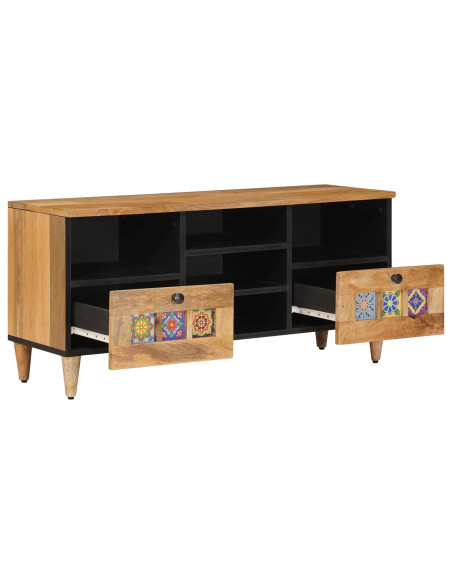 Mobile TV Naturale 100 x 33,5 x 46 cm Legno di mango massello