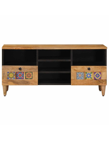 Mobile TV Naturale 100 x 33,5 x 46 cm Legno di mango massello