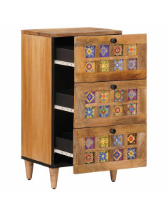 Credenza Naturale 40 x 33,5 x 75 cm Legno di mango massello 2