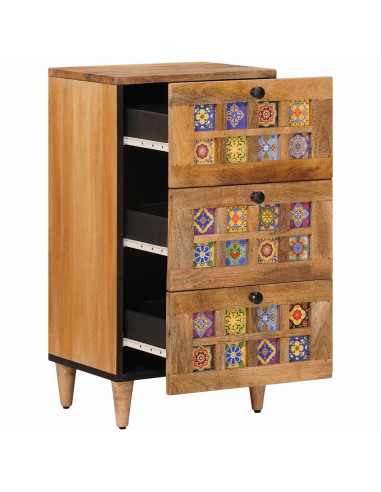 Credenza Naturale 40 x 33,5 x 75 cm Legno di mango massello
