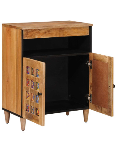 Credenza Naturale 60 x 33,5 x 75 cm Legno di mango massello