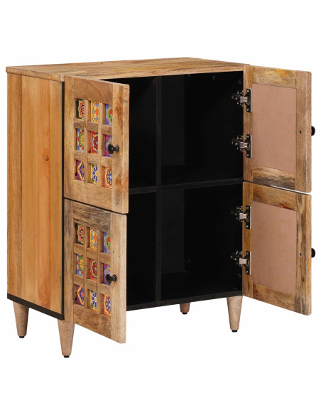 Credenza Naturale 60 x 33,5 x 75 cm Legno di mango massello