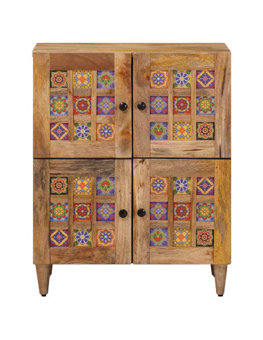 Credenza Naturale 60 x 33,5 x 75 cm Legno di mango massello