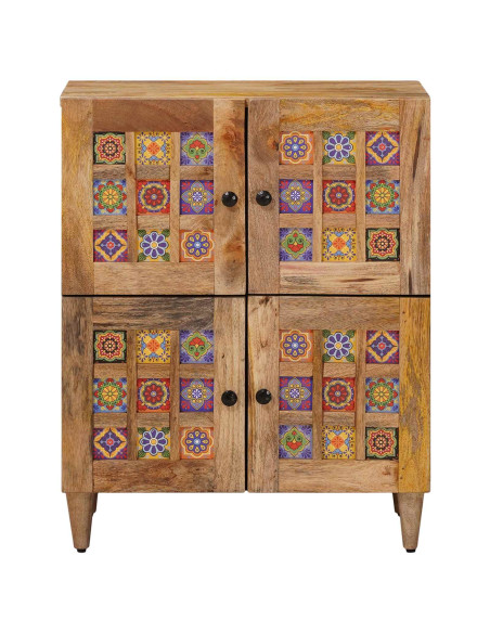 Credenza Naturale 60 x 33,5 x 75 cm Legno di mango massello