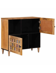 Credenza Naturale 80 x 33,5 x 75 cm Legno di mango massello 2