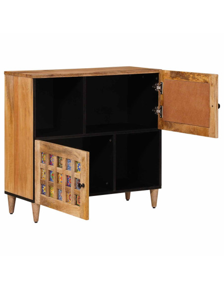 Credenza Naturale 80 x 33,5 x 75 cm Legno di mango massello
