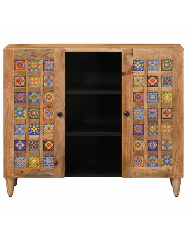 Credenza Naturale 90 x 33,5 x 75 cm Legno di mango massello