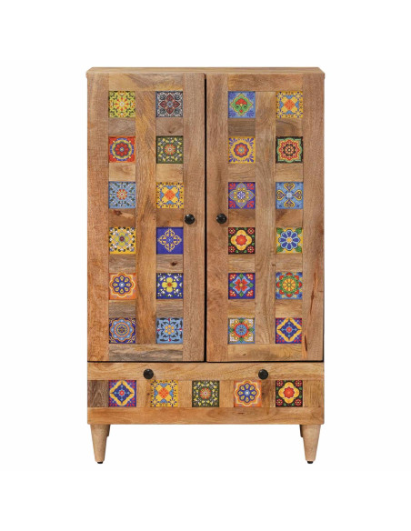 Credenza Naturale 60 x 33,5 x 100 cm Legno di mango massello