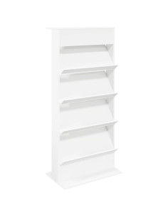 Scaffale per riviste Bianco 70 x 41 x 156 cm Legno multistrato 2