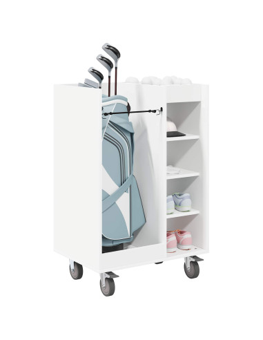 Armadio per Golf con ruota Tinta unita Bianco 65 x 45 x 98 cm