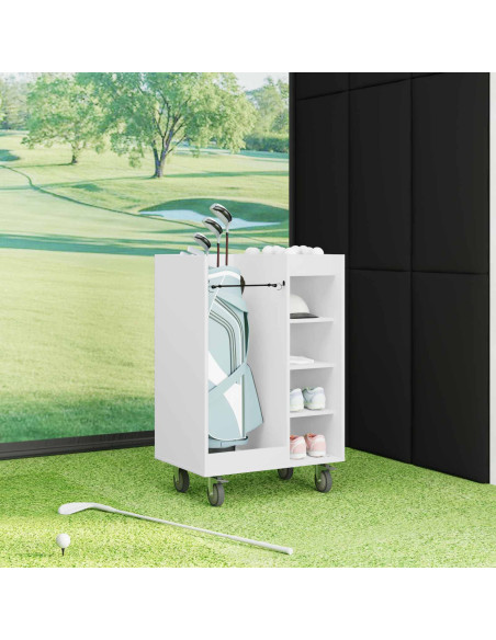 Armadio per Golf con ruota Tinta unita Bianco 65 x 45 x 98 cm