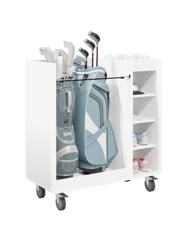 Armadio per Golf con ruota Tinta unita Bianco 90 x 45 x 98 cm
