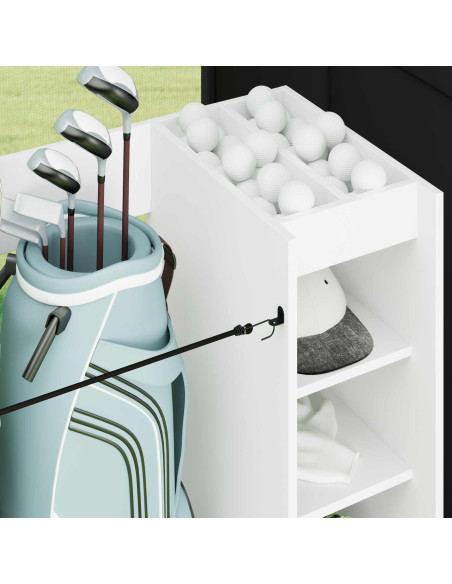 Armadio per Golf con ruota Tinta unita Bianco 90 x 45 x 98 cm