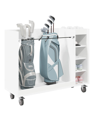 Armadio per Golf con ruota Tinta unita Bianco 120 x 45 x 98 cm