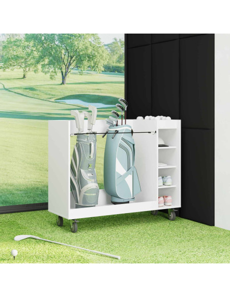 Armadio per Golf con ruota Tinta unita Bianco 120 x 45 x 98 cm