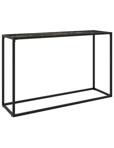Tavolo Consolle Nero 120x35x75 cm in Vetro Temperato 2