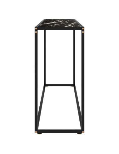 Tavolo Consolle Nero 120x35x75 cm in Vetro Temperato