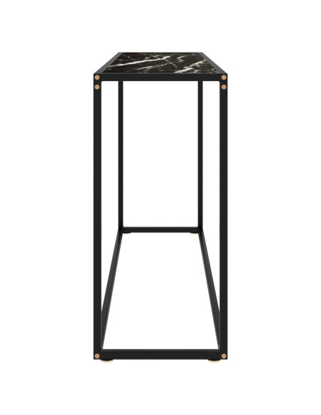Tavolo Consolle Nero 120x35x75 cm in Vetro Temperato
