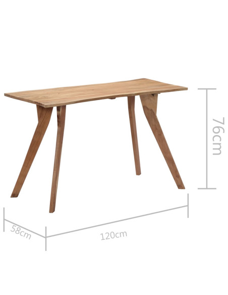 Tavolo da Pranzo 120x58x76 cm in Legno Massello di Acacia