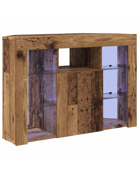 Mobile TV LED Angolare 100x40x68cm Legno vecchio
