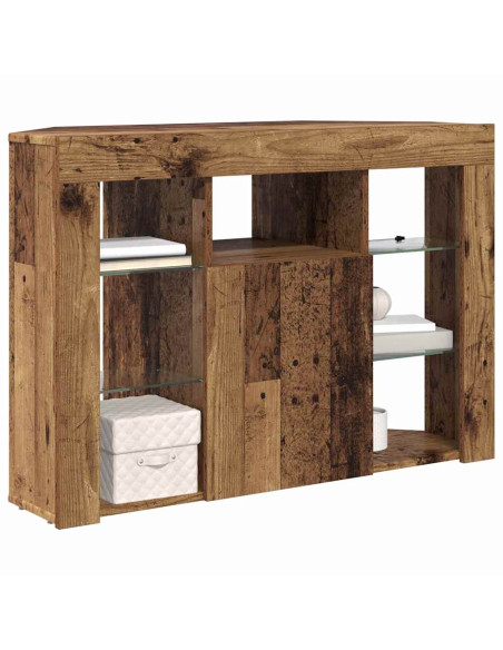 Mobile TV LED Angolare 100x40x68cm Legno vecchio