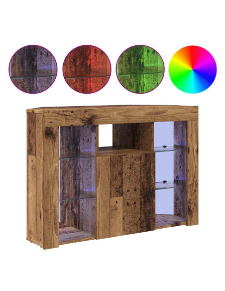 Mobile TV LED Angolare 100x40x68cm Legno vecchio
