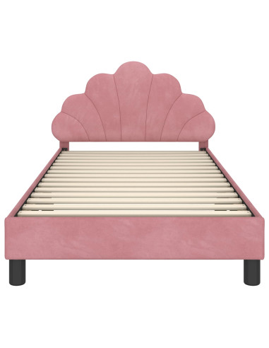 Struttura letto bambini con testata Rosa 90 x 200 cm Velluto