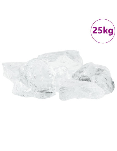 Sassi da Giardino Bianco 12 cm Vetro