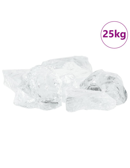 Sassi da Giardino Bianco 12 cm Vetro