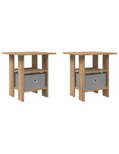 Comodino con cassetto 2 pcs Rovere artigianale 41 x 40 x 45 cm 2