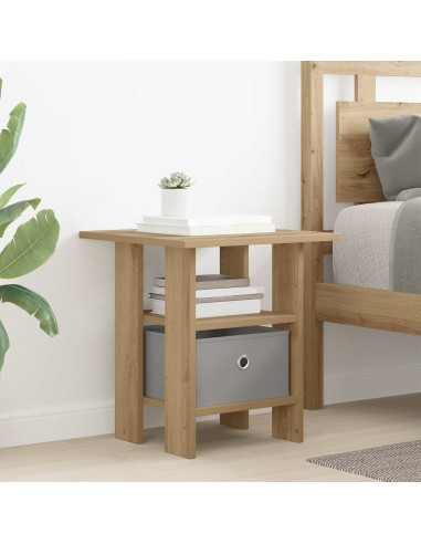 Comodino con cassetto 2 pcs Rovere artigianale 41 x 40 x 45 cm