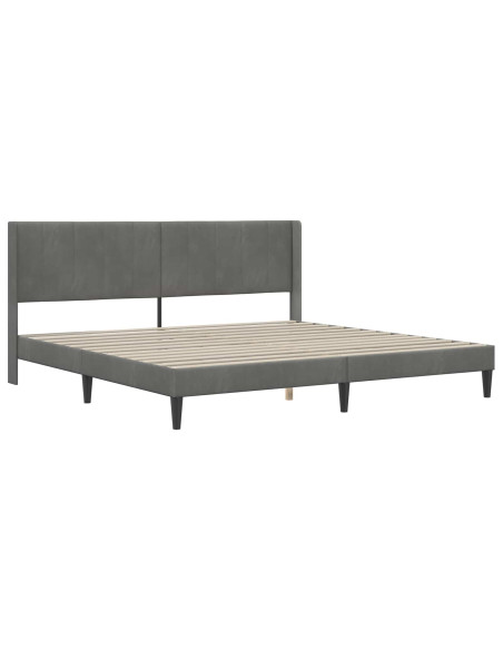 Struttura del letto Grigio scuro 180 x 200 cm Velluto