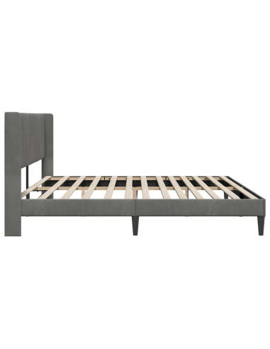 Struttura del letto Grigio scuro 180 x 200 cm Velluto