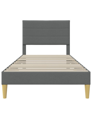 Struttura del letto Grigio scuro 90 x 190 cm Tessuto