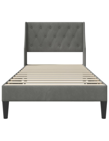 Struttura del letto Grigio scuro 80 x 200 cm Velluto