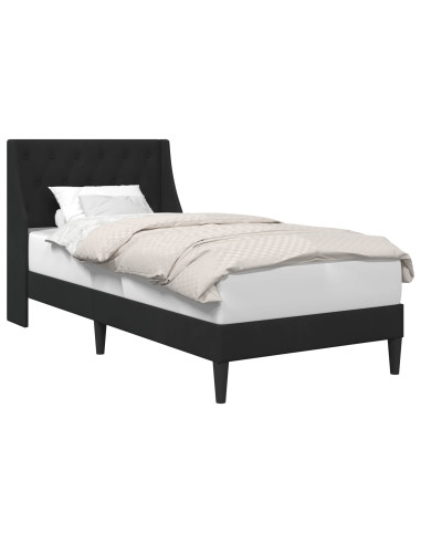 Struttura del letto con testiera Nero 80 x 200 cm Velluto
