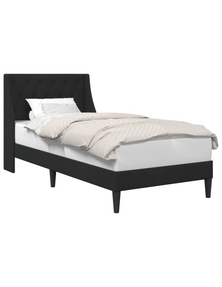 Struttura del letto con testiera Nero 80 x 200 cm Velluto