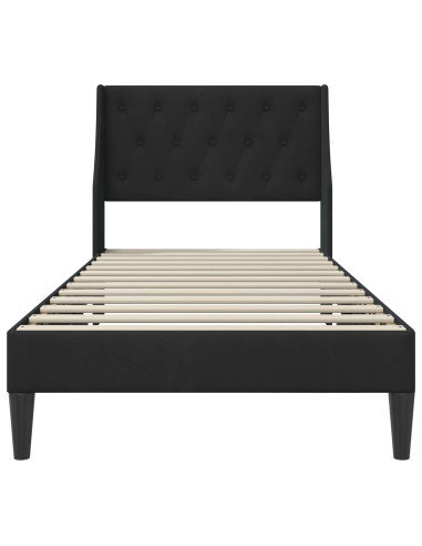 Struttura del letto con testiera Nero 80 x 200 cm Velluto