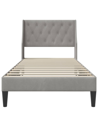 Struttura del letto Grigio chiaro 90 x 200 cm Velluto