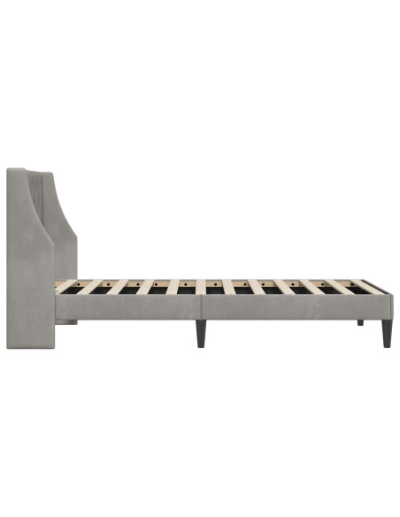 Struttura del letto Grigio chiaro 90 x 200 cm Velluto